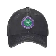Wimbledon Tennis Game Baseball Caps Badge Mindfulness Washed Hat Running Sun Cap