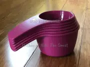 Tupperware Measuring Cups Set Nesting Scoops Cups Pink Purple SPANISH Markings