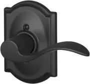 Schlage F170 CAM RH Camelot Right Hand Accent Decorative Trim Lever, Matte Black