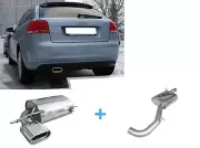 Complete System From Kat Audi A3 8P Quattro 160x80mm Flat Oval Rolled Edge
