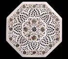 24'' White Marble Table Top Coffee Center Inlay Malachite handicraft paua shell