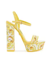 Dolce & Gabbana Shiny Leather Platform Sandals