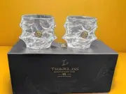 Set of 2 Tsukiglass Japanese Whiskey Glasses Private Collection Thick and Heavy