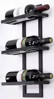 Wall Mounted Wine Rack, Modern Wine Rack, Steel Wine Rack, 3 Bottles
