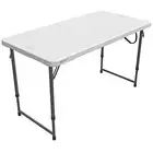 Lifetime Height Adjustable Craft Camping and Utility Folding Table, 4 Foot,
