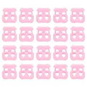 40Pcs Plastic Cord Lock Ends Toggle Spring Toggle Stopper, Pink