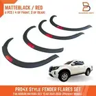 PRO-4X Style Matteblack Red Slim 3" Fender Flares for Nissan Navara D23 2021-23