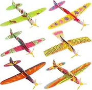 18-Piece Glider Planes Set Polystyrene Aeroplane Model Glider Flyer Throwing Glider Party Bag Children's Birthday Party Favours for Boys Girls Party Bags Fillers