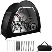 [HPAMR] Bicycle Tent Outdoor Storage Parking Mountain Bike Tent Foldable Portable Outdoor Bicycle Tent Strip for 1 to 4 Bikes 210D Oxford Fabric Protect Against Wind, Rain, Snow, Dust with Travel Bag