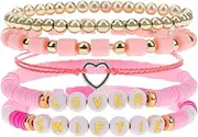 [Quancru] Friendship Bracelet Bead with 1989 Evermore Lettering Bohemian Layering Fairy Set Music Lover Stackable Concert Fans Preppy Accessories