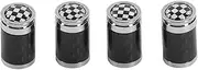 4pcs Tire Valve Stem Caps, Aluminum Alloy Car Tire Valve Stem Dust Cover, Carbon Fiber Universal Stem Covers for Mini Hatch Cabrio