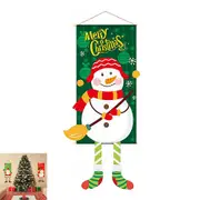 Christmas Hanging Banner Decorations Santa Claus Snowman Elk Porch Sign Door Banner Decorations for Home-Style 5