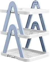 AIMALL 2/3 Tier Foldable Shoe Rack with Adjustable Height, Plastic Removable Storage Shelf for Entryway Bedroom Kitchen, Space-Saving Shoe Organiser Pink Blue