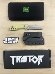 JRW Gear x Tactile Knife Co. Traitor - Green Embrite - Stonewashed MagnaCut