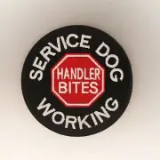 Service Dog Working Patch —Badge Embroidered Hook and Loop—Warning Handler Bites