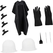 Hair Coloring Highlight Set 11pcs Silicone Caps with Hooks for Home Use and Salon Styling