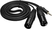 3.5mm to Dual XLR Cable Male 1/8 Inch to 3-Core Double XLR Audio Cable 4.9Ft TRS Audio Adapter Stereo Microphone Cable