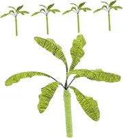 5pcs Model Trees Plastic Miniature Banana Trees Realistic Railroad Scenery Tree Fake Greenery Micro Landscape Decorations for DIY