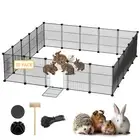 Pet Playpen Small Animal Cage DIY Metal Kennel Pet Fence w/Door Indoor&Outdoor