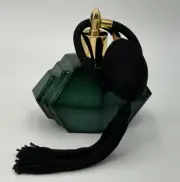 1930s Ingrid Schlevogt Malachite Perfume Bottle Czechoslovakia W/ atomizer