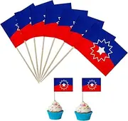 100Pcs Juneteenth Toothpick Flags Small Mini Stick Cupcake Toppers Color A-Z Party Theme June 19, 1865 Free African Americans Flags Party Decoration Celebration Cocktail Food Bar Cake Flags