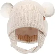 [Coubeau] Children's Winter Hat for Boys and Girls, Toque with Bobbles, Winter Warmth and Cute Style for Boys and Girls