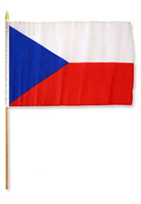 12x18 12"x18" Czech Republic Stick Flag wood staff