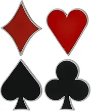 [TOGEVAL] 4pcs Enamel Poker Suit Brooch Lapel Pins for Women Men Aesthetic Pins for Clothes Jewelry