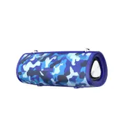 Catzon S39 Wireless bluetooth 5.0 Speaker 18W Outdoor Handheld Subwoofer 3 Driver Super Bass Louspeaker for Outdoor Dancn Party (Cam Blue)