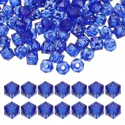 10mm Acrylic Cube Faceted Beads, 200 Pcs Diamond Spacer Beads, Blue