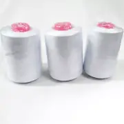 Perial Co 3 Large Cones of Polyester Threads for Sewing Quilting Serger White