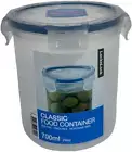 Lock & Lock round Tall Food Container, Clear/Blue 700 Ml