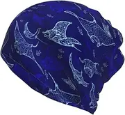 [JBYJBX] Adult Hammerhead Sharks Print Beanie Hats Headwear Beanie Cap Stretch Non Slip Bandanas Sleep Turbans Hats