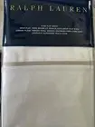 Ralph Lauren Palmer Home Bedding Flat Sheet King White Pale Flannel Grey
