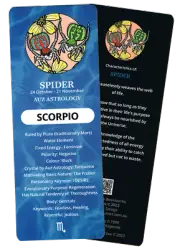 Auz Astrology – The Australian Animal Zodiac BOOKMARKS - SCORPIO (SPIDER) 2022