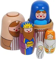 Cabilock Traditional Russian Nesting Dolls Set Handmade Wooden Toys for Boys and Girls Decorative Dolls for Girls Boys