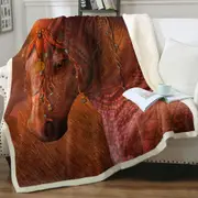 Horse Art African Masai War Pony Throw Blanket
