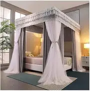 Bedroom Mosquito Net for 1.8m/6ft Bed, Dustproof & Blackout Bed Canopy for Queen Size Bed, 4 Pole Support - Easy to Install (Color : Style 4, Size : 1.8x2.2x2m)