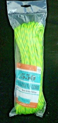 Neon Green & Yellow 550 Paracord Parachute Cord 100ft Bracelet Crafts