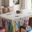 BOTB LIHM Easter Colorful Dots Cute Bunny Watercolor Rabbits Tablecloth Squar