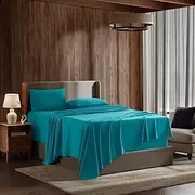 Nestl Queen Sheet Set - 4 Piece Bed Sheets for Queen Size Bed, Deep Pocket, Hotel Luxury, Extra Soft, Breathable and Cooling, Teal Queen Size Sheets