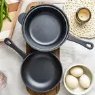 Cast Iron Frying Pan 2 in 1 Stew Pot Multifunctional Skillet Pan Set Singles