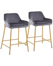 LumiSource Set of 2 Daniella Fixed-Height Counter Stools