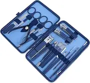 SHERCHPRY Manicure Set with Nail Clipper Catcher 18-piece Kit Toe Finger Nail Clippers Cuticle Nipper Grooming Tools Abs Pp Stainless Steel Organized Storage Box