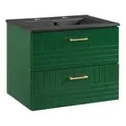 Modway Daybreak 24" Rubberwood MDF Particleboard Bathroom Vanity in Green/Black