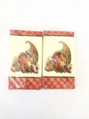 Thanksgiving Fall Buffet Napkins Guest Towels Cornucopia 28 Count