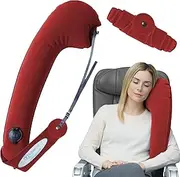 Travelrest Ultimate Travel Pillow & Neck Pillow - Straps to Airplane Seat & Car - Best Accessory for Plane, Auto, Bus, Train, Office Napping, Camping, Wheelchairs (Rolls Up Small) (2-Year Warranty)