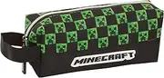 Minecraft Pencil Case Adults Kids Large Capacity Creeper Gaming Accessory Gamer Toiletries Bag, Black, One Size, Pencil Case