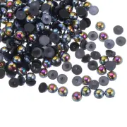 1200pcs ABS Half Pearl Beads 5mm Flat Back Imitation Pearl Colorful Black
