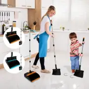 Broom and Dustpan Set with Adjustable Handle 180° Rotating Sweeping Brush Suxdp